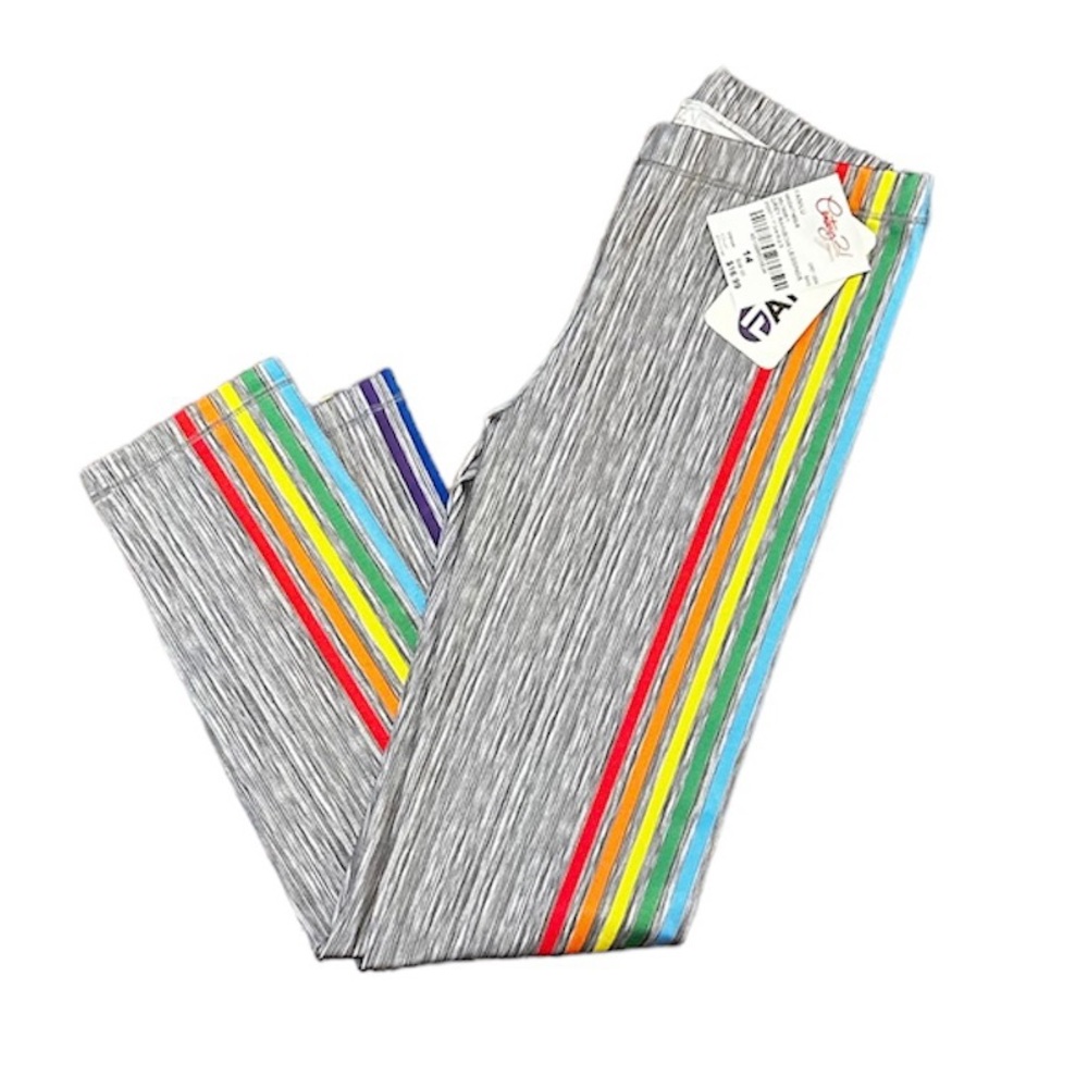 Fanilu New with tags kids size 14 gray rainbow leggings.